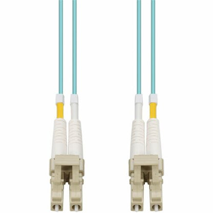 Câble de raccordement fibre optique AddOn 0,15 m LC vers LC Aqua OM4 Duplex OFNR (Riser-Rated) - 5,9"