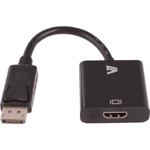 Adaptateur vidéo V7 noir DisplayPort mâle vers HDMI femelle