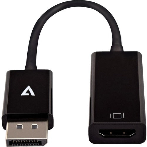 Adaptateur vidéo V7 noir DisplayPort mâle vers HDMI femelle Slim
