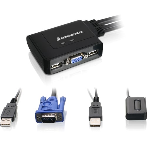 KIT DE CONMUTADOR KVM DISPLAYPORT VGA DE 2 PUERTOS