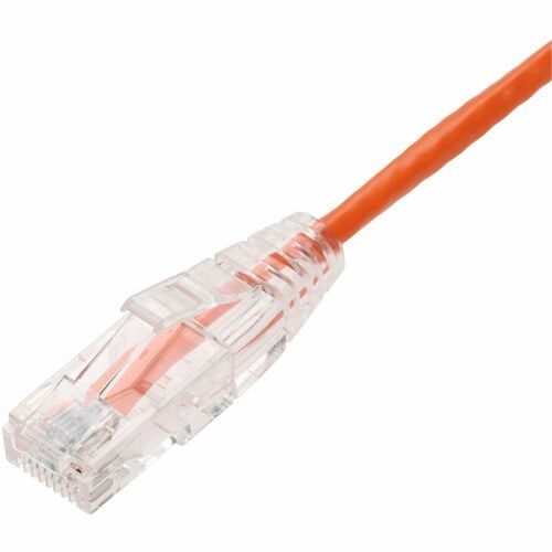 Câble Ethernet AddOn orange CAT 6 fin en PVC, anti-accroc, transparent, 30 cm