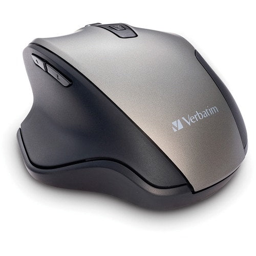 Verbatim Silent Ergonomic Wireless Blue LED Mouse - Graphite - Blue LED/Optical