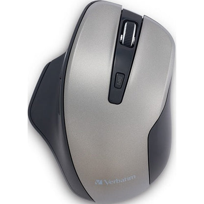 Verbatim Silent Ergonomic Wireless Blue LED Mouse - Graphite - Blue LED/Optical