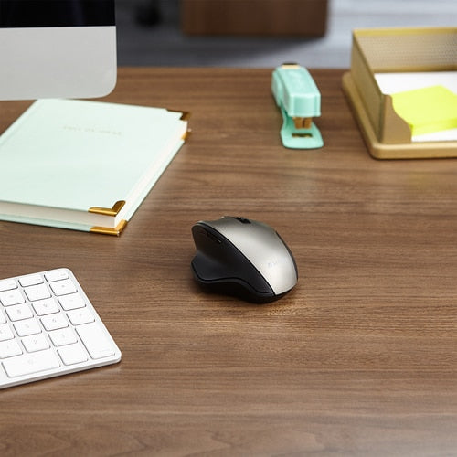 Verbatim Silent Ergonomic Wireless Blue LED Mouse - Graphite - Blue LED/Optical