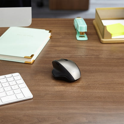 Verbatim Silent Ergonomic Wireless Blue LED Mouse - Graphite - Blue LED/Optical