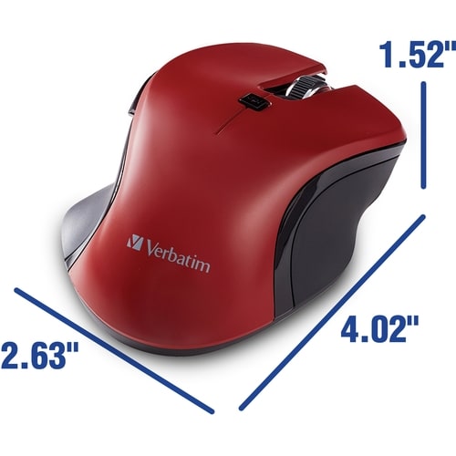 Verbatim USB-C™ Wireless Blue LED Mouse - Red