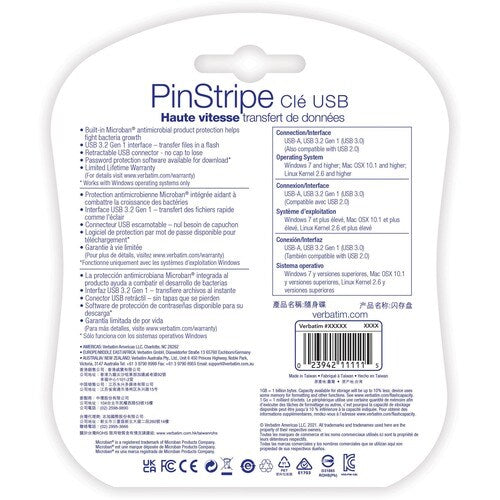 5PK 64GB USB 3.2 TRIPE FLASH DRIVE- ASSORTED MULTI 4