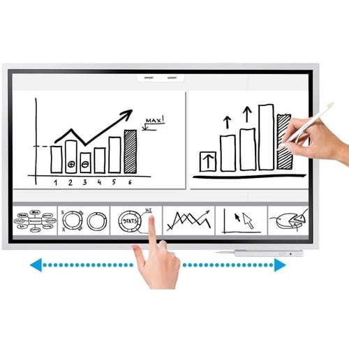 Tableau de conférence numérique Flip 2.0 de 55 pouces, affichage infrarouge avec stylet passif, dessin 4 points