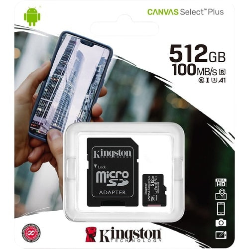 Tarjeta MICSDXC CANVAS SELECT PLUS 100R A1 C10 de 512 GB + ADP
