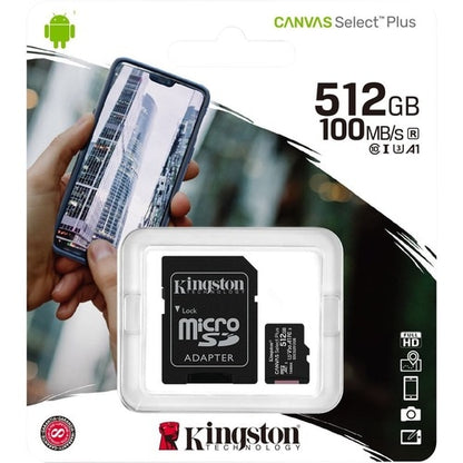 Tarjeta MICSDXC CANVAS SELECT PLUS 100R A1 C10 de 512 GB + ADP