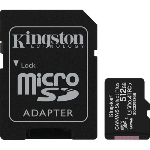 Tarjeta MICSDXC CANVAS SELECT PLUS 100R A1 C10 de 512 GB + ADP