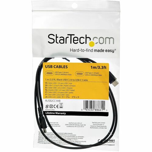 StarTech.com 1m USB A to USB C Charging Cable - Durable Fast Charge & Sync USB 2