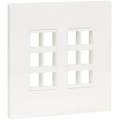 Tripp Lite by Eaton 12-Port Keystone Double-Gang Faceplate, White, TAA - 12 x Total Number