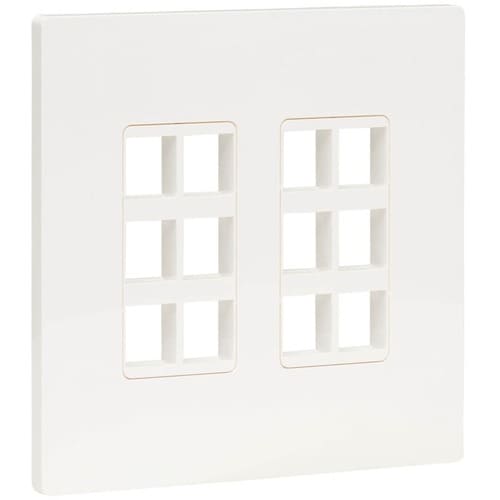Tripp Lite by Eaton 12-Port Keystone Double-Gang Faceplate, White, TAA - 12 x Total Number