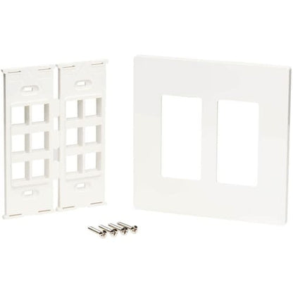 Tripp Lite by Eaton 12-Port Keystone Double-Gang Faceplate, White, TAA - 12 x To