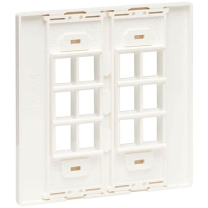 Tripp Lite by Eaton 12-Port Keystone Double-Gang Faceplate, White, TAA - 12 x Total Number