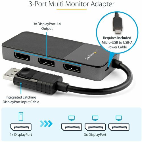 Répartiteur DisplayPort 1.4 à 3 ports StarTech.com