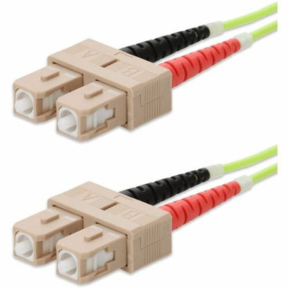 Câble d'extension 20 m SC vers SC vert citron OM5 Duplex OFNR (Riser)