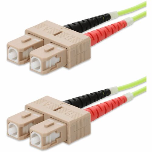 Câble de raccordement AddOn 2 m SC vers SC vert citron OM5 Duplex OFNR (Riser)