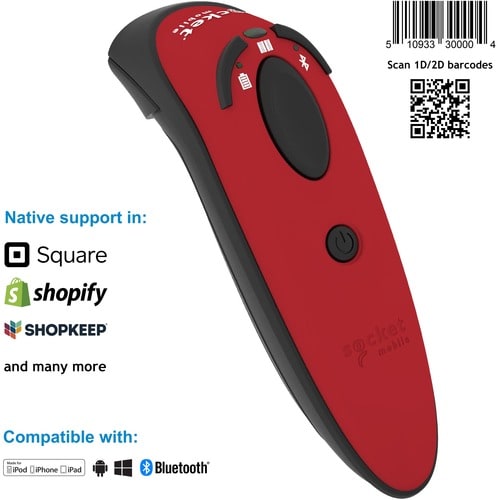 Socket Mobile DuraScan® D740, lecteur de codes-barres universel, rouge - connexion sans fil