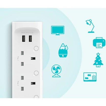 Multiprise Wi-Fi intelligente Tp Link Kasa, 3 prises - 3 x alimentation CA, 2 x US