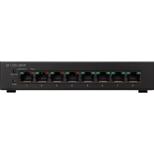 SF110D-08HP CONMUTADOR DE ESCRITORIO DE 8 PUERTOS 10/100 POE REMANUFACTURADO