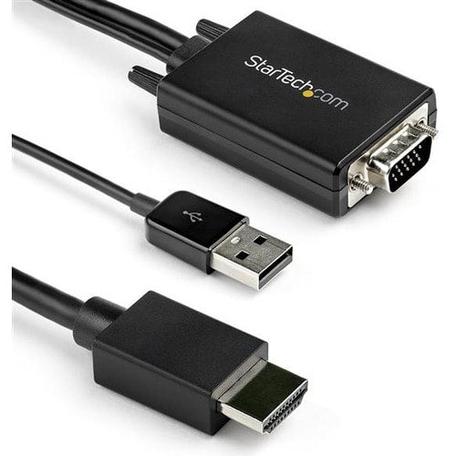 Câble convertisseur VGA vers HDMI StarTech.com de 2 m avec prise en charge audio USB