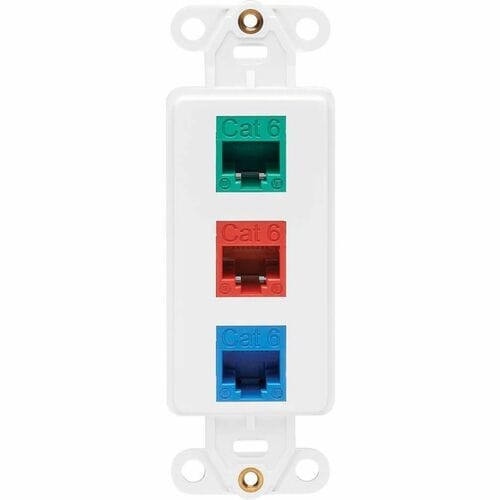 Inserto de placa central Tripp Lite by Eaton, estilo Decora, vertical, 3 polos