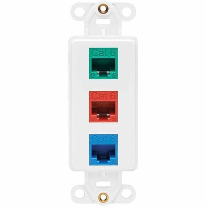 Inserto de placa central Tripp Lite by Eaton, estilo Decora, vertical, 3 polos