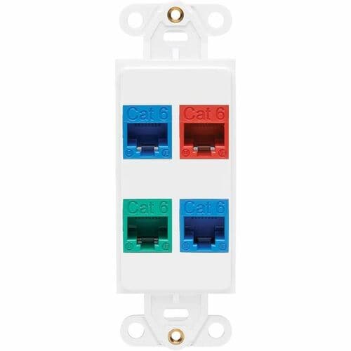 Tripp Lite by Eaton Center Plate Insert, Decora Style - Vertical, 4 Po