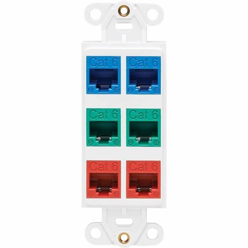 Inserto de placa central Tripp Lite by Eaton, estilo Decora, vertical, 6 polos