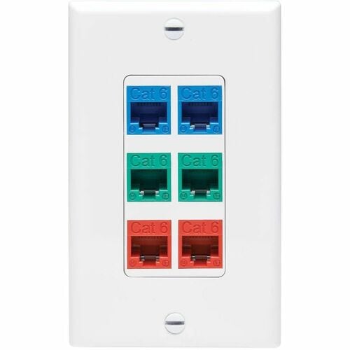 Inserto de placa central Tripp Lite by Eaton, estilo Decora, vertical, 6 polos