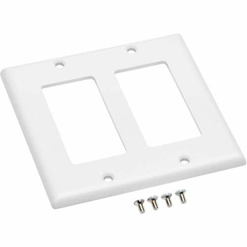 Placa frontal de doble entrada de Tripp Lite by Eaton, estilo Decora, vertical, blanca, calibre 2