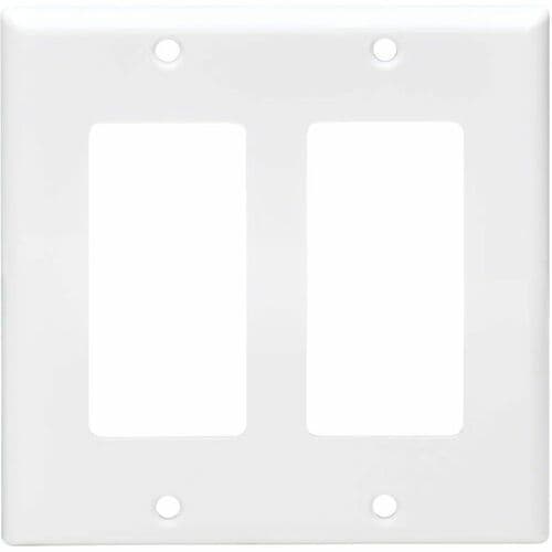 Placa frontal de doble módulo de Tripp Lite by Eaton, estilo Decora, vertical, blanca, 2 módulos, blanca