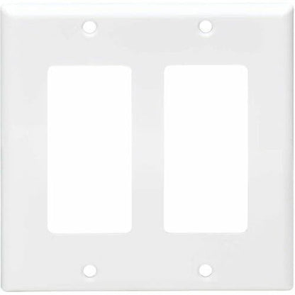 Placa frontal de doble entrada de Tripp Lite by Eaton, estilo Decora, vertical, blanca, calibre 2