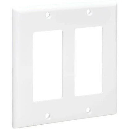 Placa frontal de doble entrada de Tripp Lite by Eaton, estilo Decora, vertical, blanca, calibre 2