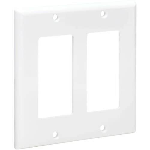 Placa frontal de doble entrada de Tripp Lite by Eaton, estilo Decora, vertical, blanca, calibre 2