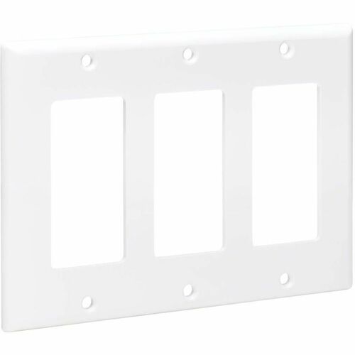 Placa frontal de triple entrada de Tripp Lite by Eaton, estilo Decora, vertical, blanca