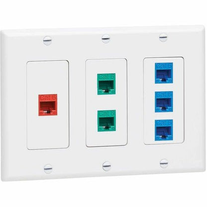 Plaque frontale triple Tripp Lite par Eaton, style Decora - Verticale, blanche
