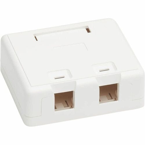 Caja de montaje en superficie Tripp Lite by Eaton para conectores Keystone - 2 puertos, blanco