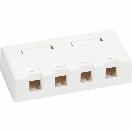 Tripp Lite by Eaton Surface-Mount Box for Keystone Jacks - 4 Ports, Wh