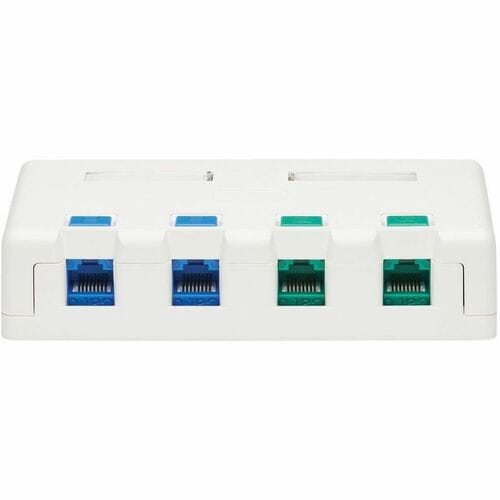 Tripp Lite by Eaton Surface-Mount Box for Keystone Jacks - 4 Ports, Wh