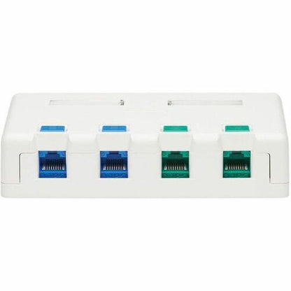 Tripp Lite by Eaton Surface-Mount Box for Keystone Jacks - 4 Ports, Wh