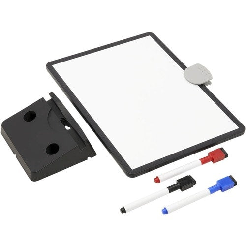 TABLEAU BLANC MAGNÉTIQUE EFFAÇABLE À SEC AVEC SUPPORT 3 MARQUEURS CADRE NOIR