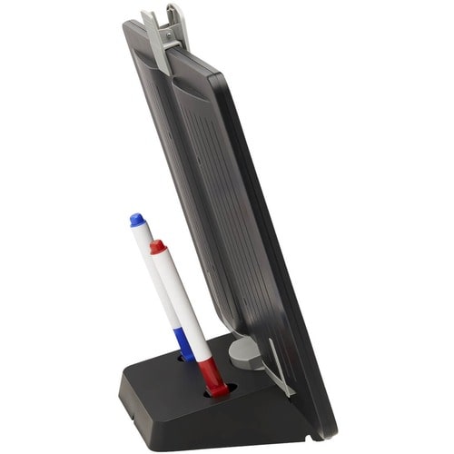 TABLEAU BLANC MAGNÉTIQUE EFFAÇABLE À SEC AVEC SUPPORT 3 MARQUEURS CADRE NOIR