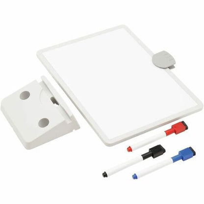 TABLEAU BLANC MAGNÉTIQUE EFFAÇABLE À SEC AVEC SUPPORT 3 MARQUEURS CADRE BLANC