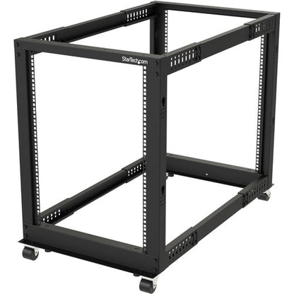 StarTech.com 4-Post 15U Mobile Open Frame Server Rack, 19" Network Rac