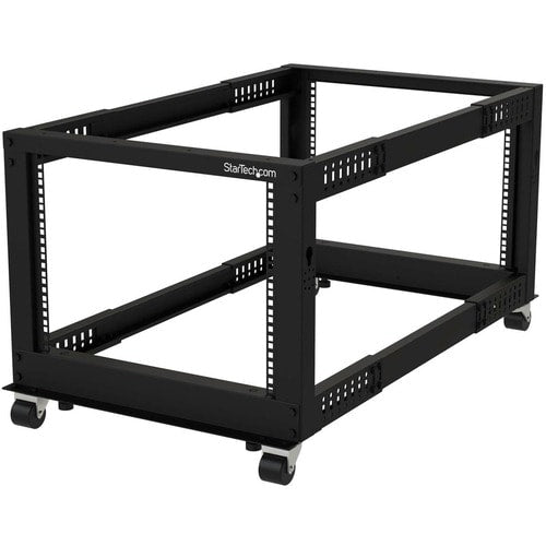 StarTech.com 4-Post 8U Mobile Open Frame Server Rack, 19in Network Rac