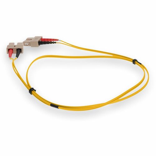 Câble fibre optique duplex OM4 jaune OFNR (riser) AddOn 2 m SC (mâle) vers SC (mâle)