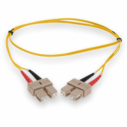 Câble fibre optique duplex OM4 jaune OFNR (riser) AddOn 2 m SC (mâle) vers SC (mâle)